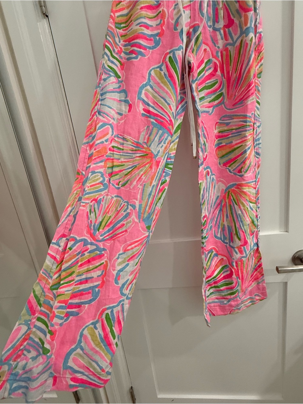 Lilly Pulitzer neon multicolor linen the beach pant w/ cotton drawstring waist - Picture 14 of 16